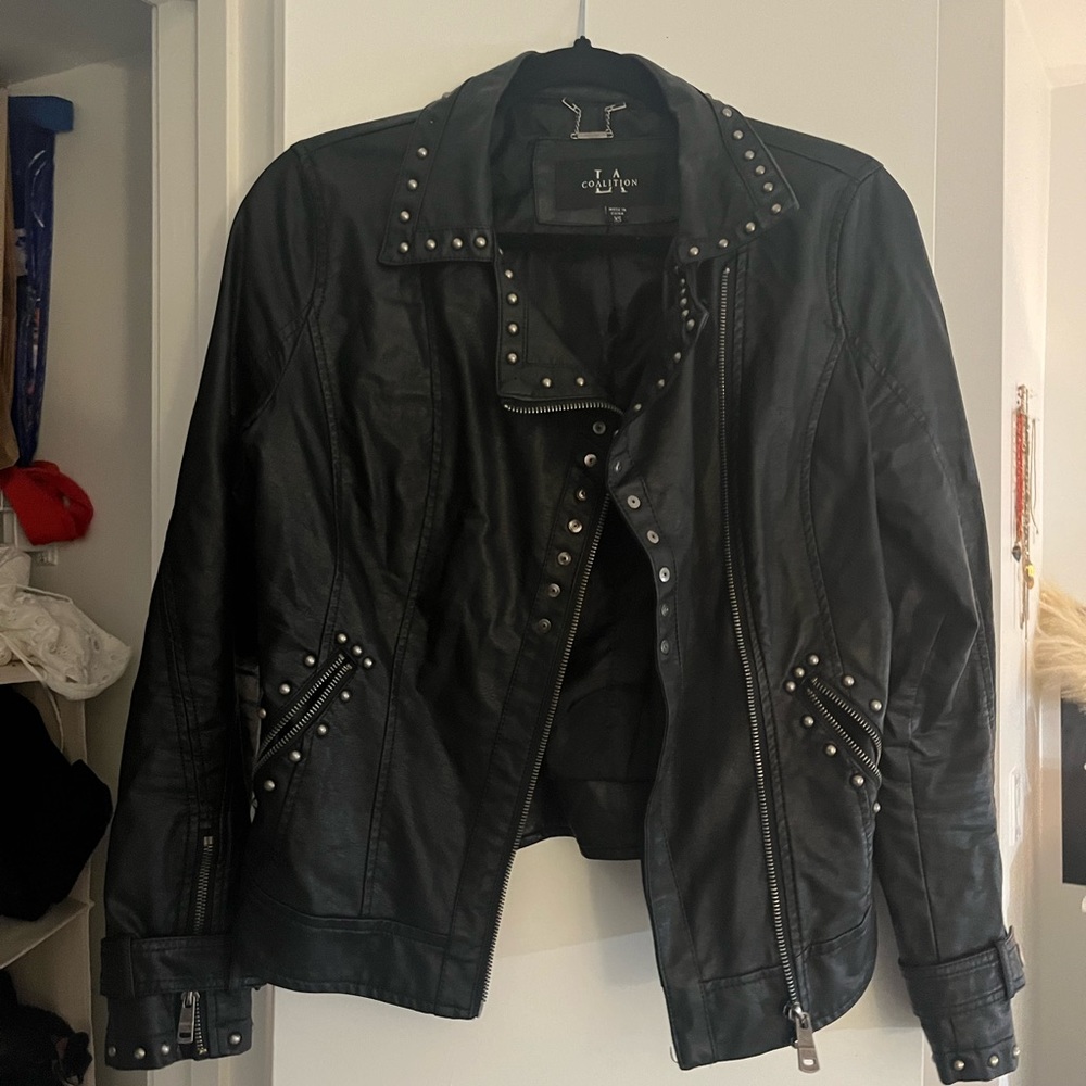 LA Coalition Leather Studded Jacket